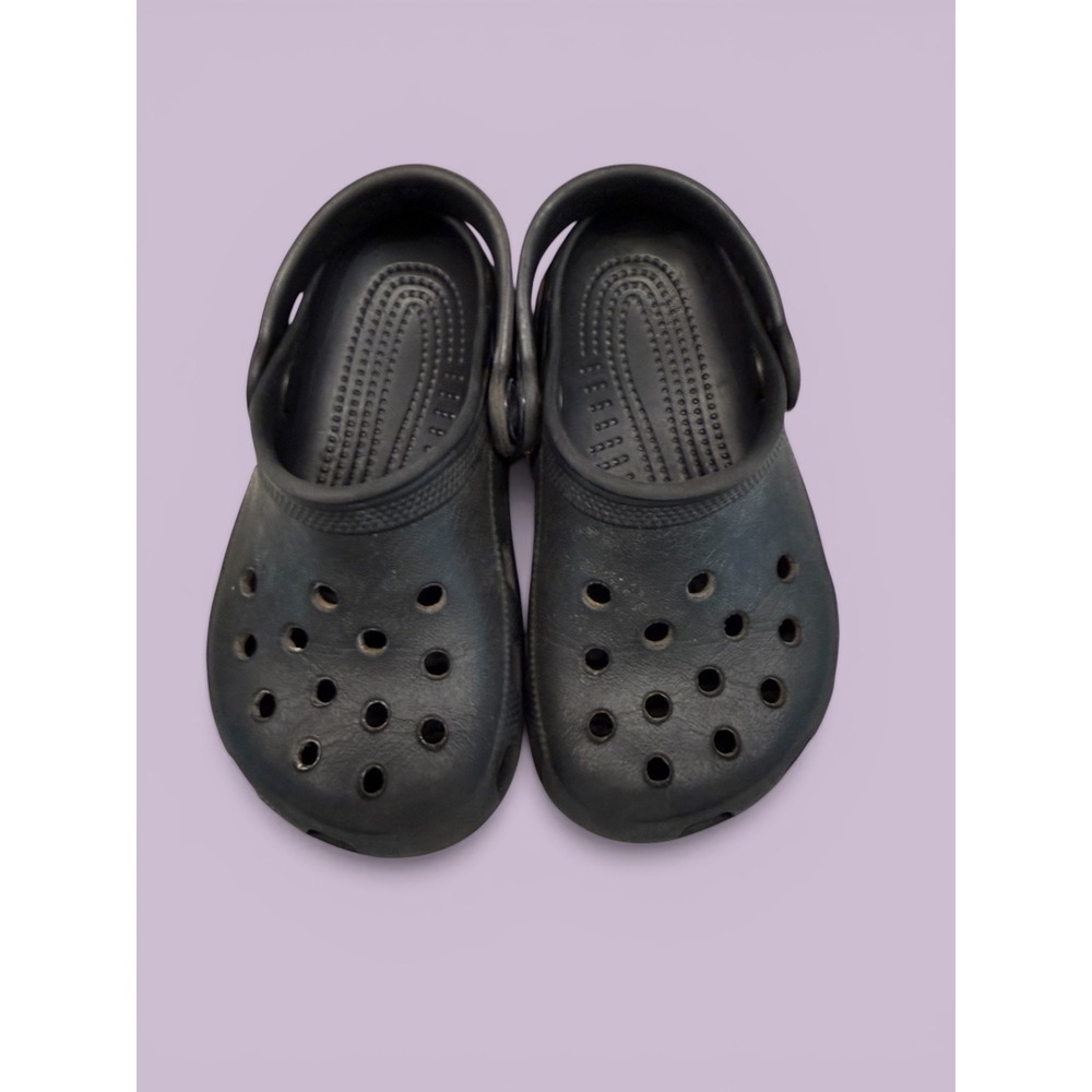 Toddler 6/7 Little Kid's Black Unisex Casual Crocs Clogs Slip Ons Sandals Summer